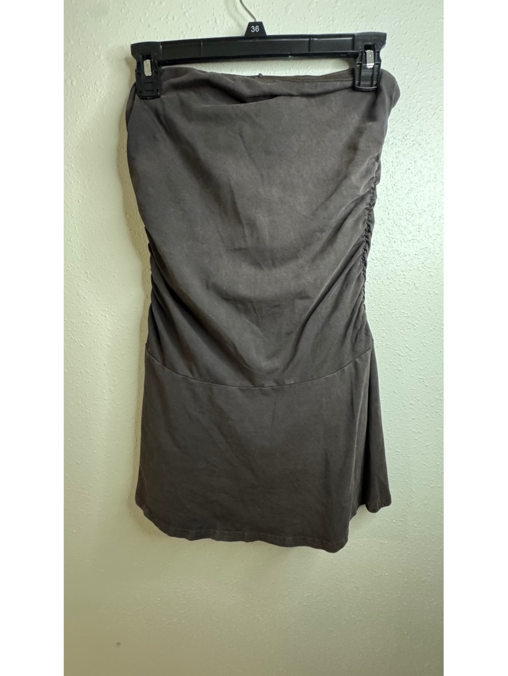 OFFLINE by Aerie Brown Strapless Ruched Mini Dress Women’s Medium Built-In Short